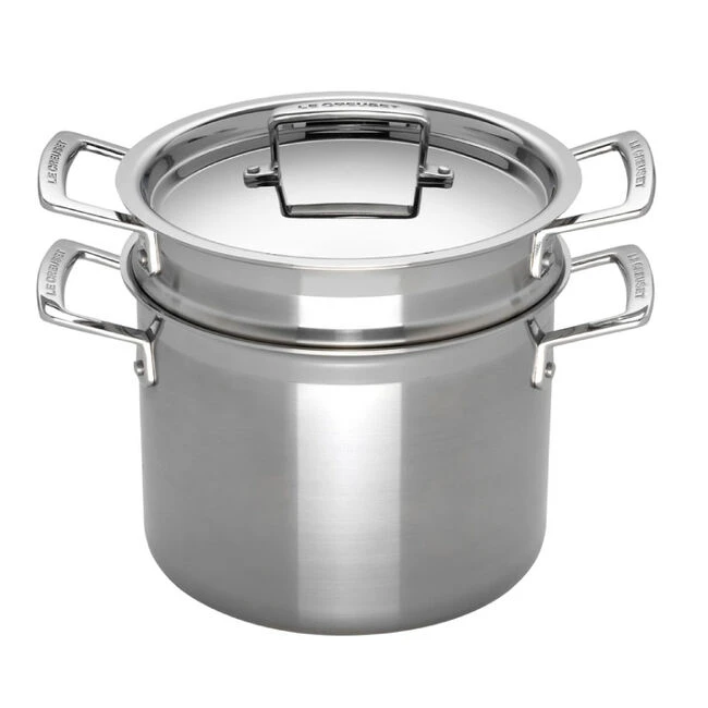 Le Creuset Classic Stainless Steel Pasta Pot With Colander Insert 4 Le Creuset Classic Stainless Steel Pasta Pot With Colander Insert - Image 2