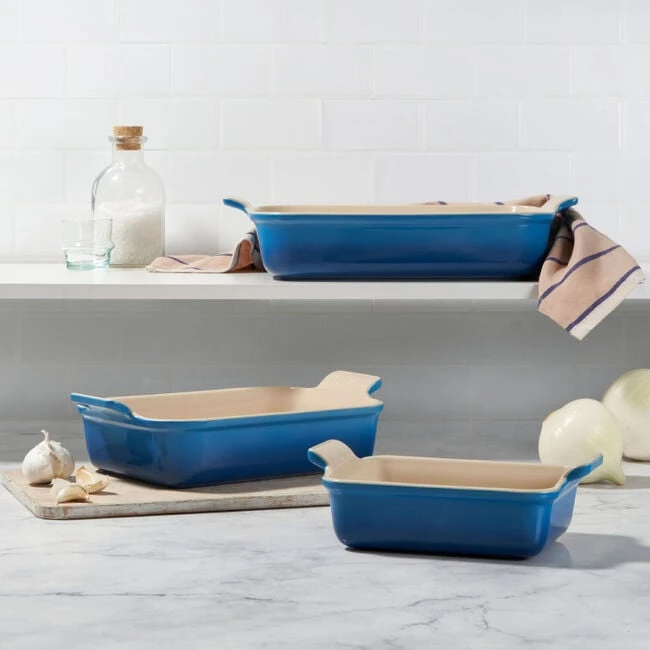 Le Creuset Heritage 3-Piece Rectangular Baking Dish Set 3 Le Creuset Heritage 3-Piece Rectangular Baking Dish Set