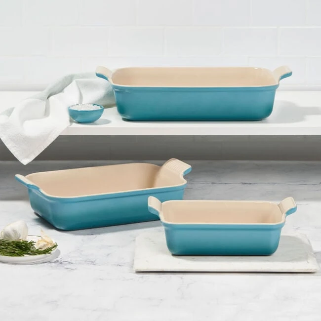 Le Creuset Heritage 3-Piece Rectangular Baking Dish Set 4 Le Creuset Heritage 3-Piece Rectangular Baking Dish Set - Image 2