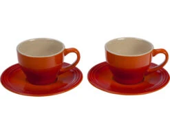Le Creuset Cappuccino Cups And Saucers, Set Of 2