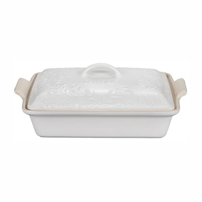 Le Creuset Olive Branch Collection Heritage Rectangular Casserole 7 Le Creuset Olive Branch Collection Heritage Rectangular Casserole - Image 5