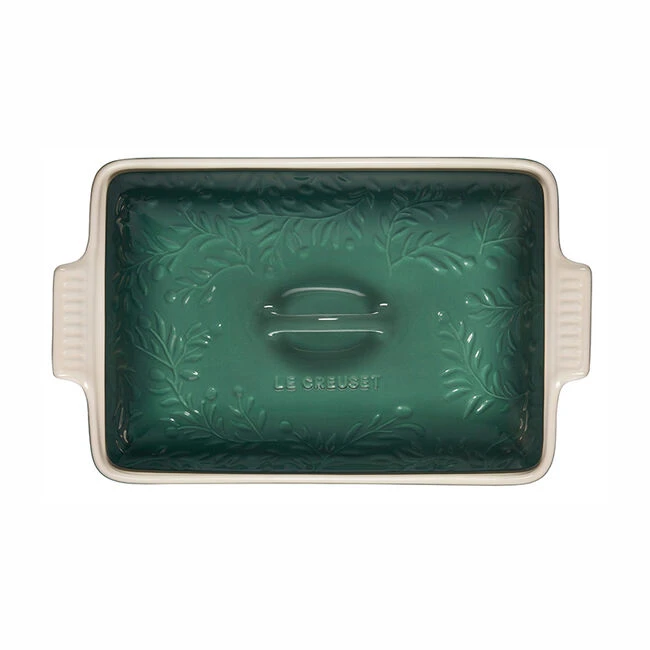 Le Creuset Olive Branch Collection Heritage Rectangular Casserole 9 Le Creuset Olive Branch Collection Heritage Rectangular Casserole - Image 7