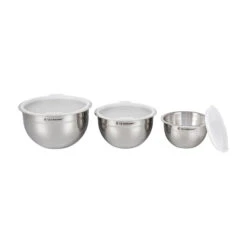 Le Creuset Stainless Steel Mixing Bowls With Lids, Set Of 3 14 Le Creuset Stainless Steel Mixing Bowls With Lids, Set Of 3 -Le Creuset Store RS18020 SSB1004S3 lpr