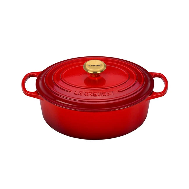 Le Creuset Oval Dutch Oven With Gold Knob 3 Le Creuset Oval Dutch Oven With Gold Knob