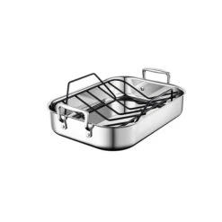 Le Creuset Stainless Steel Roasting Pan With Nonstick Rack 8 Le Creuset Stainless Steel Roasting Pan With Nonstick Rack -Le Creuset Store RS7923 SMALL PAN ANGLE RACK lpr