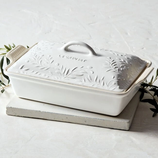 Le Creuset Olive Branch Collection Heritage Rectangular Casserole 5 Le Creuset Olive Branch Collection Heritage Rectangular Casserole - Image 3