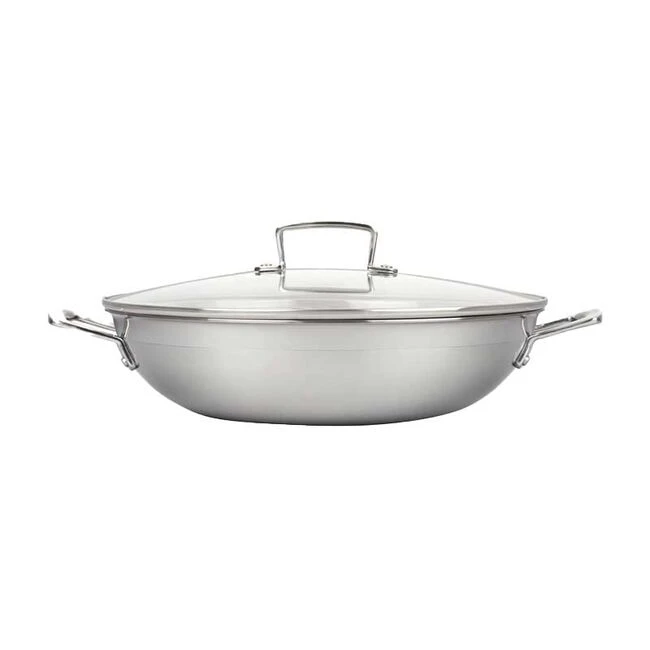 Le Creuset Classic Stainless Steel Wok With Glass Lid 4 Le Creuset Classic Stainless Steel Wok With Glass Lid - Image 2