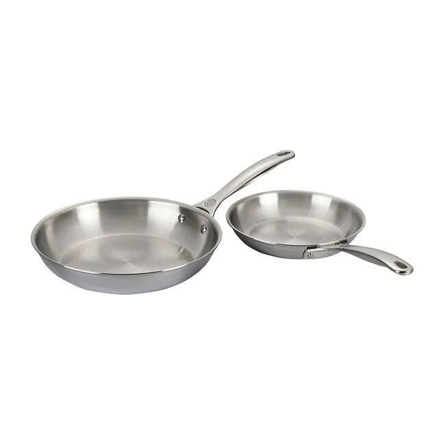 Le Creuset Signature Stainless Steel 2-Piece Fry Pan Set 5 Le Creuset Signature Stainless Steel 2-Piece Fry Pan Set - Image 3