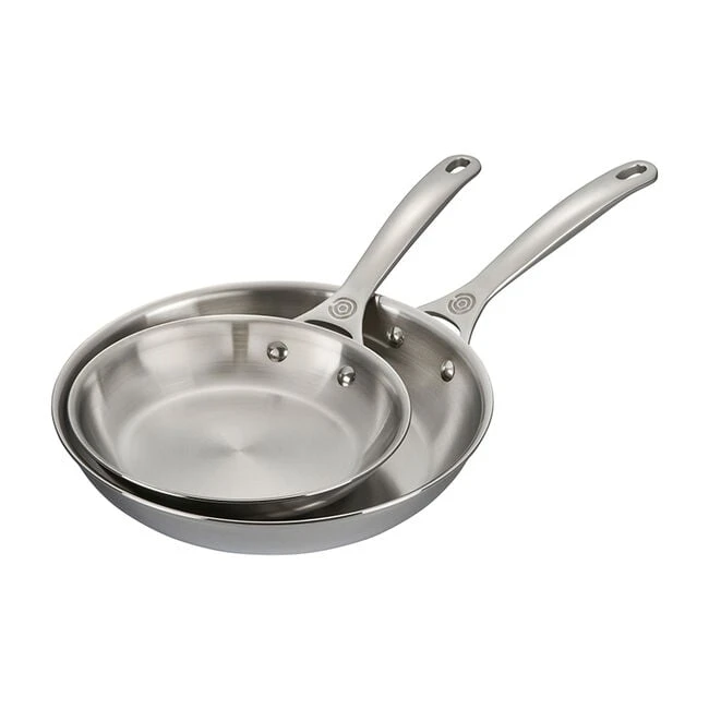 Le Creuset Signature Stainless Steel 2-Piece Fry Pan Set 4 Le Creuset Signature Stainless Steel 2-Piece Fry Pan Set - Image 2