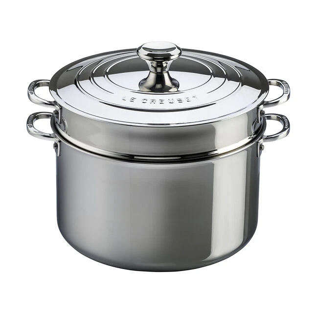 Le Creuset Signature Stainless Steel Stockpot With Colander Insert 3 Le Creuset Signature Stainless Steel Stockpot With Colander Insert
