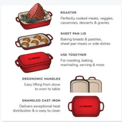 Le Creuset Signature Multifunction Roaster With Sheet Pan Lid -Le Creuset Store graphic roaster 1