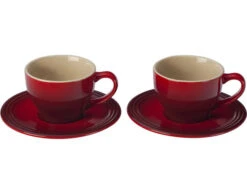 Le Creuset Cappuccino Cups And Saucers, Set Of 2 6 Le Creuset Cappuccino Cups And Saucers, Set Of 2 -Le Creuset Store pg8000 0567