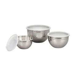 Le Creuset Stainless Steel Mixing Bowls With Lids, Set Of 3 13 Le Creuset Stainless Steel Mixing Bowls With Lids, Set Of 3 -Le Creuset Store rs18824 stainlessbowls201 lpr