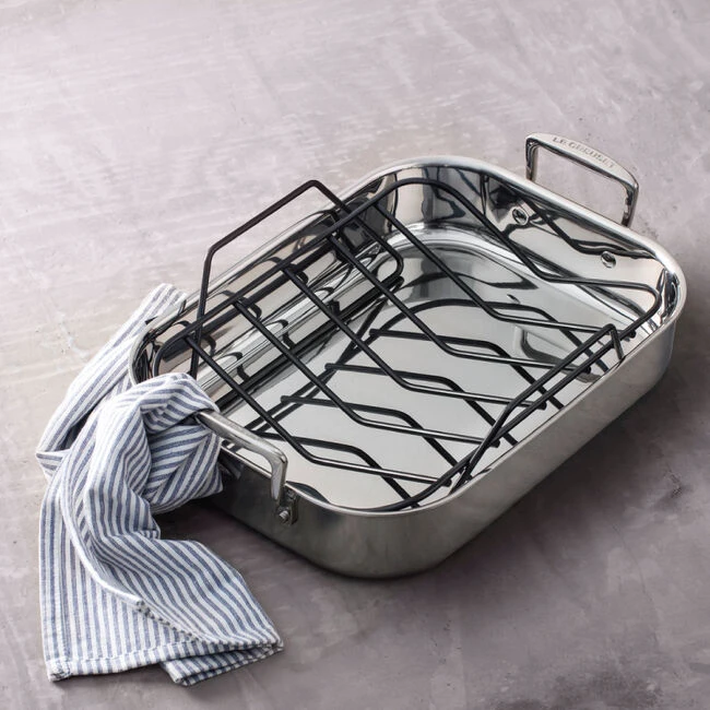 Le Creuset Stainless Steel Roasting Pan With Nonstick Rack 4 Le Creuset Stainless Steel Roasting Pan With Nonstick Rack - Image 2